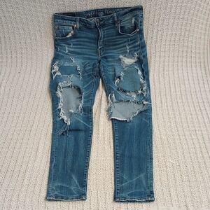 American Eagle Outfitters Men's Distressed Blue Jeans